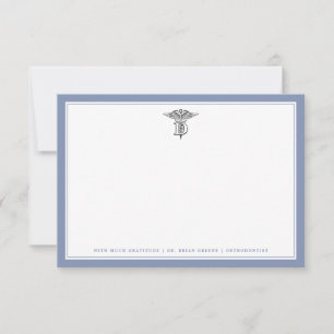 Carte de note plate Médicale du dentiste