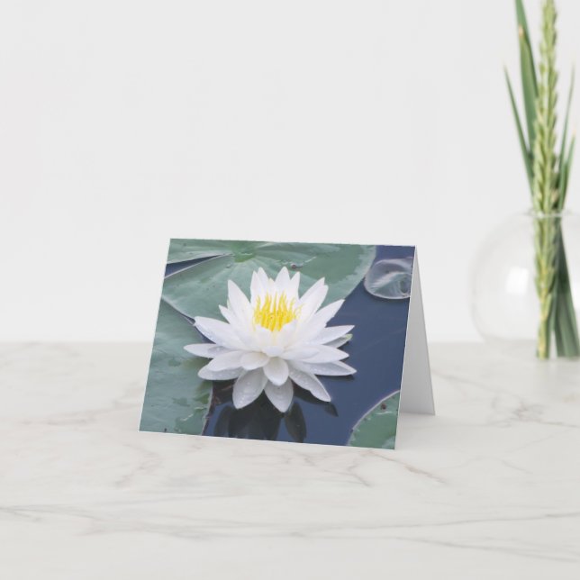 Carte de note pliée avec photo à l'eau blanche (Devant)