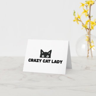 Carte de note pliée Crazy Cat Lady / Carte de voeu