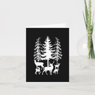 Carte de note pliée de cerf dans la forêt