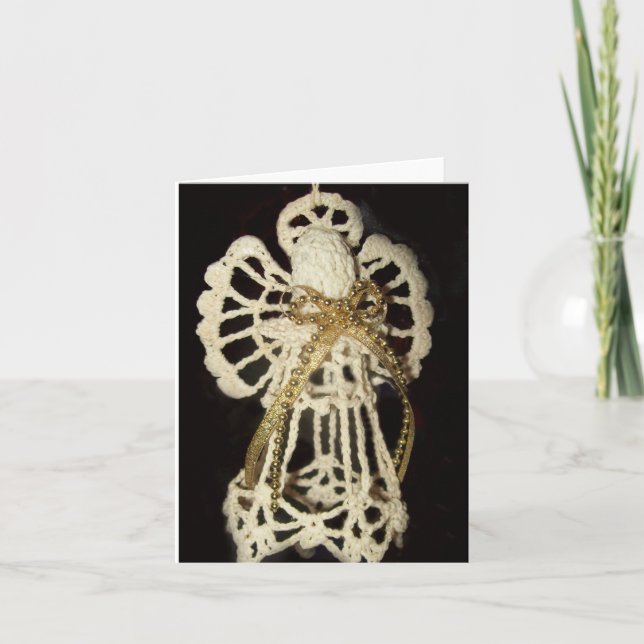 Carte de note pliée de l'ange de vacances (Devant)