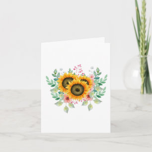 Carte de note pliée de tournesol