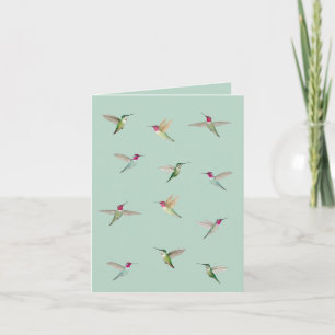 Carte de note pliée des colibris d'Anna