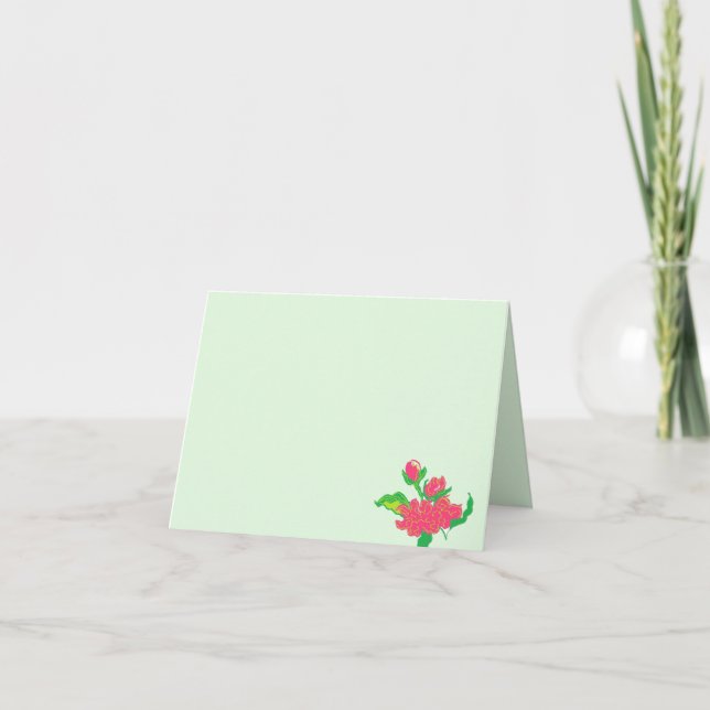 Carte de note pliée : Fleur japonaise (Devant)