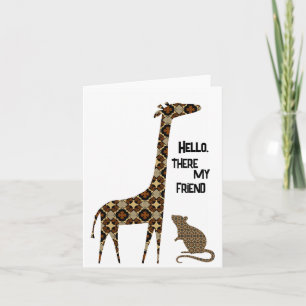 Carte de note pliée Hello Friend