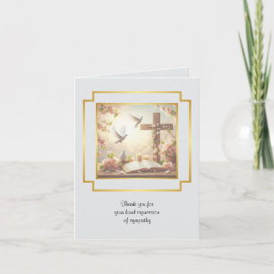 Carte de note pliée Merci de la croix de colombe