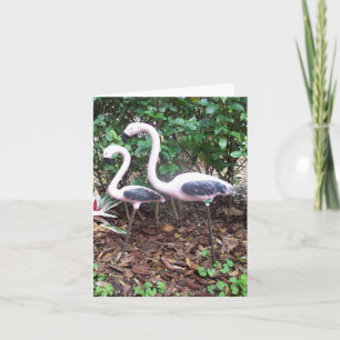 Carte de note pliée photo Flamant rose