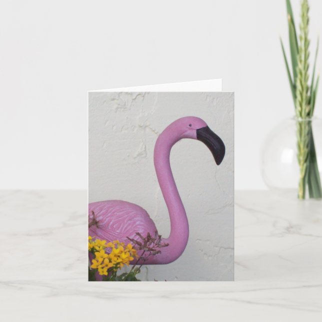Carte de note pliée photo Flamant rose (Devant)