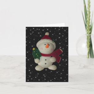 Carte de note pliée photo Snowman