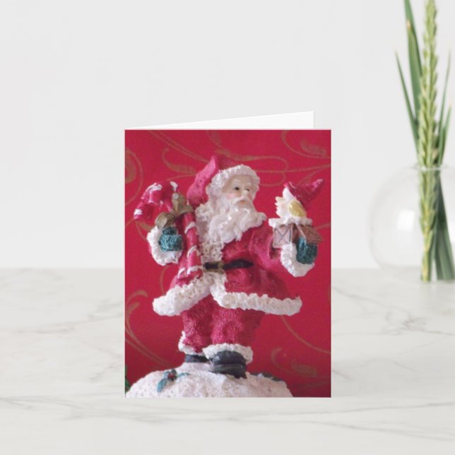 Carte de note pliée sans photo de la clause Santa (Devant)