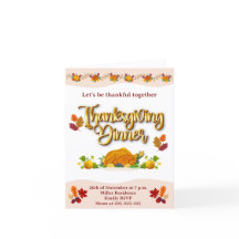 Carte de note pliée "Thanksgiing"