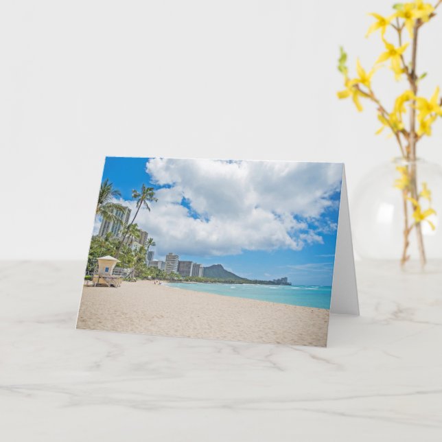 Carte de note pliée Waikiki Spring 2020 (Fleur jaune)