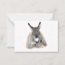 Carte de note pour bébé âne