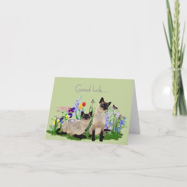 Carte de note pour chats siamois (Devant)