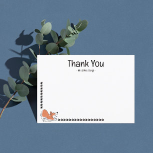 Carte de note pour chien mignon Merci rouge Corgi 