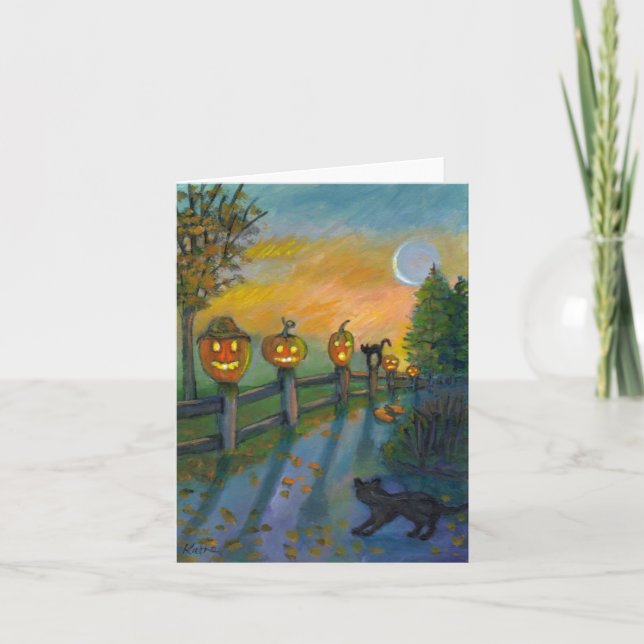 Carte de note pour Citrouilles et chats en fusion (Devant)