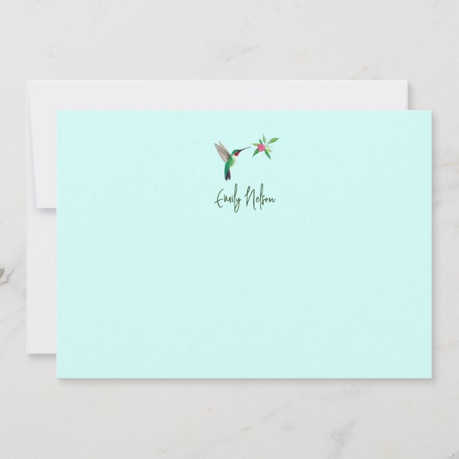 Carte de note pour colibri à queue large personnal (Devant)