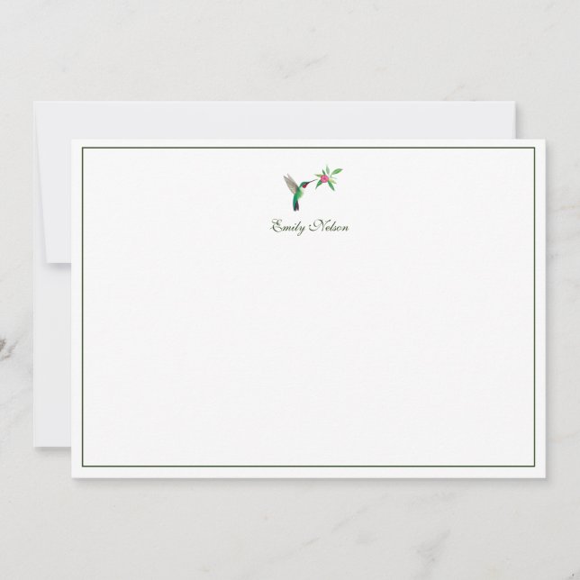 Carte de note pour colibri à queue large personnal (Devant)