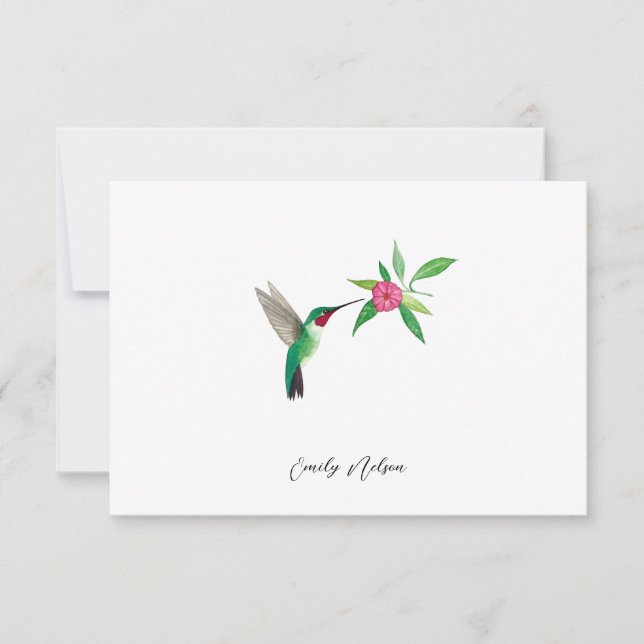 Carte de note pour colibri à queue large personnal (Devant)