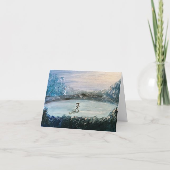 Carte de note pour danseur sur glace (Devant)