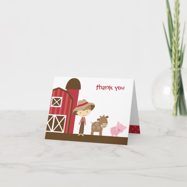 Carte de note pour garçon de ferme (Devant)