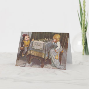 Carte de note pour jeu d'échecs vintage pour enfan