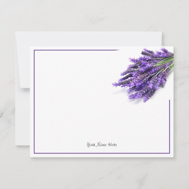Carte de note pour lavande aquarelle peinte à la m (Devant)