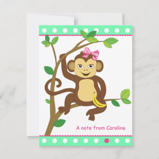Carte de note pour petite fille mignonne