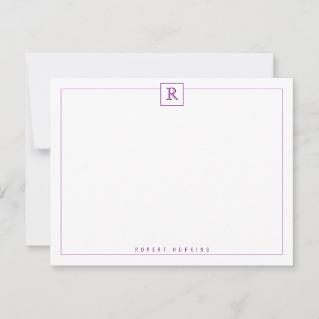 Carte de note pourpre carré (Devant)