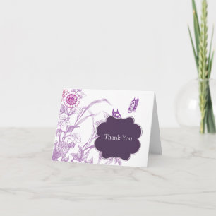 Carte de note pourpre de Merci de papillon