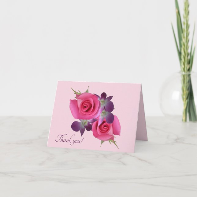 Carte de note pourpre de Merci d'orchidées de (Devant)