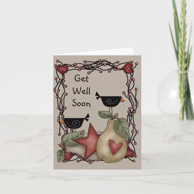 Carte de note Prim Crow Get Well Wings (Devant)