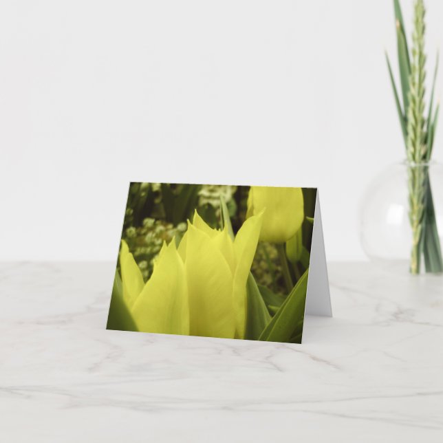 Carte de note printemps Tulipes jaunes (Devant)