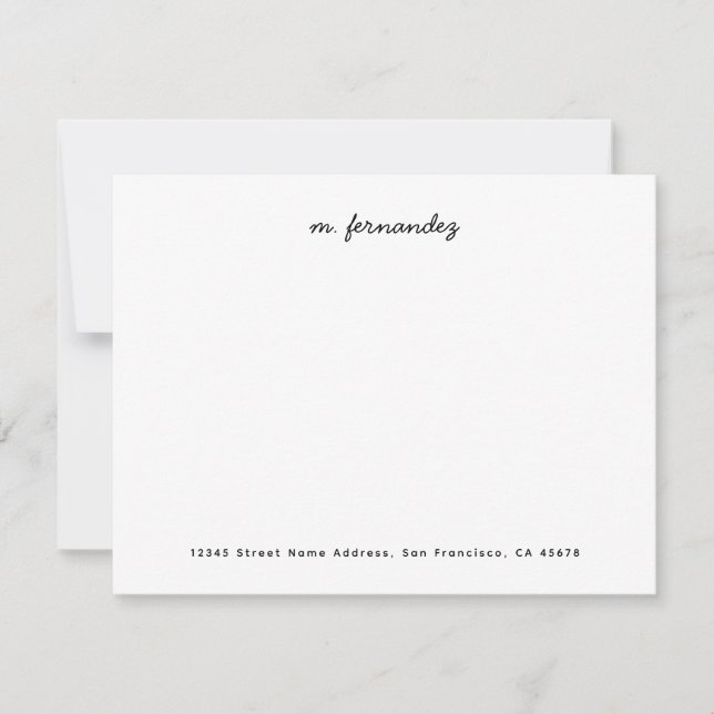 Carte de note professionnelle nom de script callig (Devant)