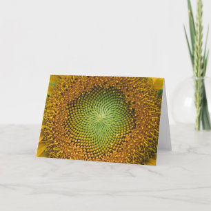 Carte de note rapprochée du centre de tournesol