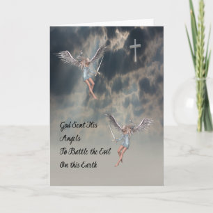 Carte de note religieuse vierge avec anges