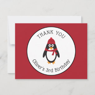Carte de note Remerciement Penguin