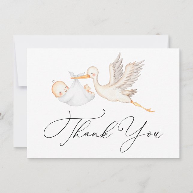 Carte de note Remerciements pour bébé (Devant)