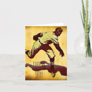 Carte de note Remerciements vintage de baseball