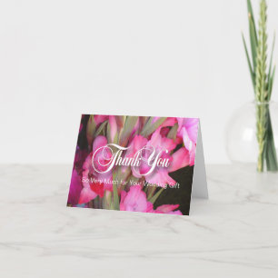 Carte de note rose de blanc de Merci de Glads
