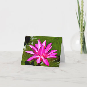 Carte de note rose de nénuphar de nénuphar