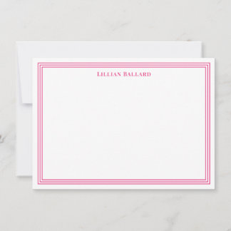 Carte de note rose vif