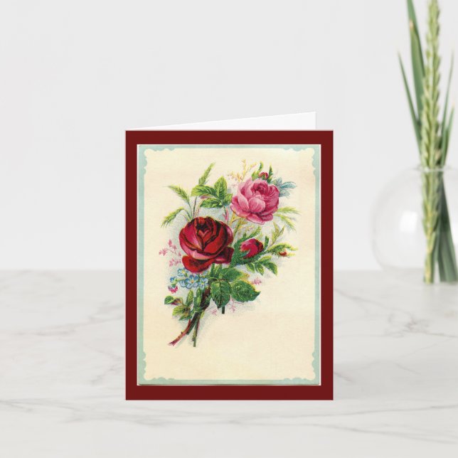 Carte de note Rose vintage (Devant)