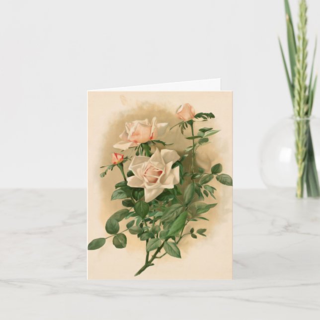 Carte de note Roses roses vintages (Devant)