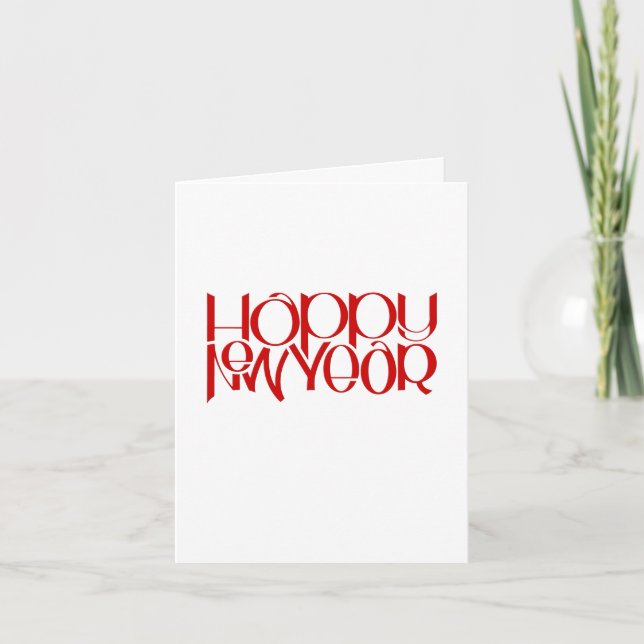 Carte de note rouge Bonne année (Devant)