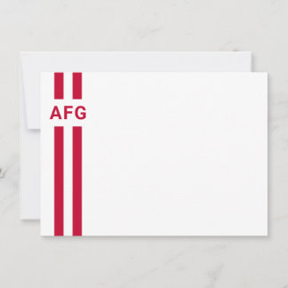 Carte de note rouge et blanche de la bande de prép
