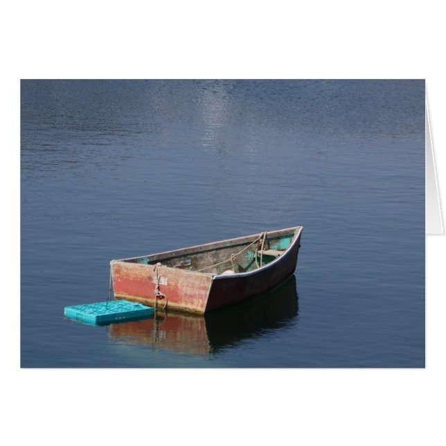 Carte de note rouge vierge à bord d'un bateau (Devant Horizontal)