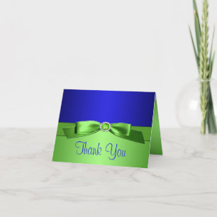 Carte de note Royal Blue and Lime Green Thank you