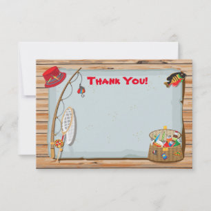 Carte de note rustique de Merci de pêche