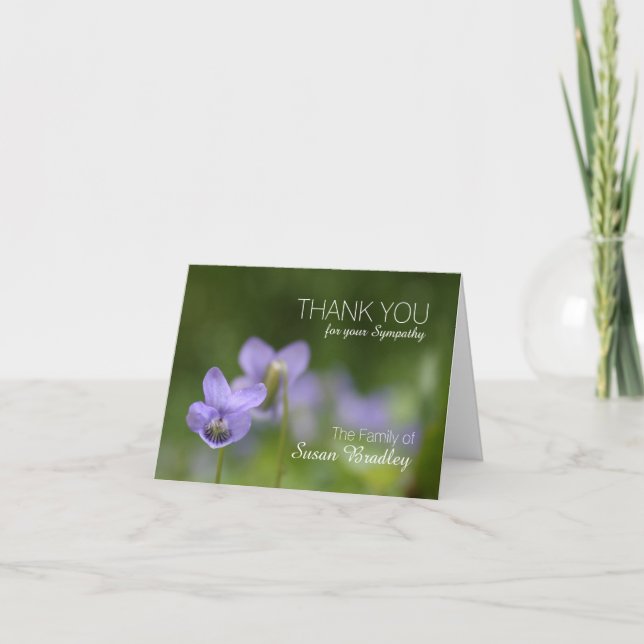 Carte de note sauvage de Merci de sympathie de (Devant)